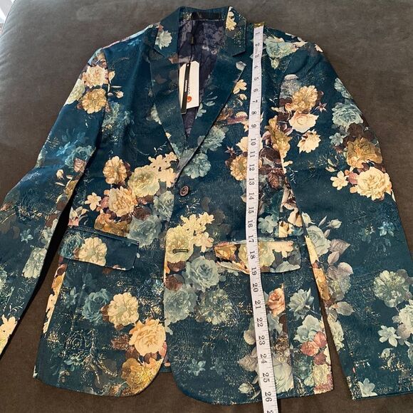 Men’s Jacquard Single Breasted Slim Fitted Suit Blazer Size 33 NWT - Picture 14 of 15